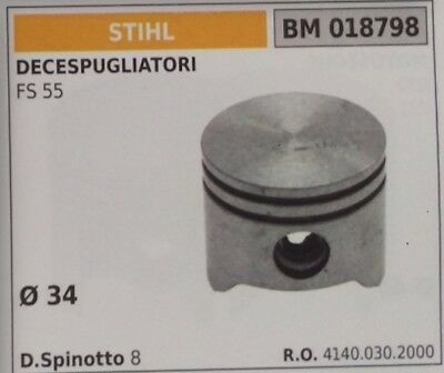41400302000 PISTONE COMPLETO DI SEGMENTI DECESPUGLIATORE STIHL FS 55 Ø34