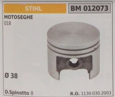 11300302003 PISTONE COMPLETO DI SEGMENTI E SPIN PER MOTOSEGA STIHL 018 Ø38