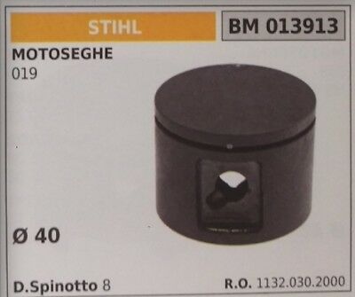 11320302000 PISTONE COMPLETO DI SEGMENTI E SPIN PER MOTOSEGA STIHL 019 Ø40