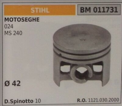 11210302000 PISTONE COMPLETO DI SEGMENTI E SPIN MOTOSEGA STIHL 024 MS 240 Ø42