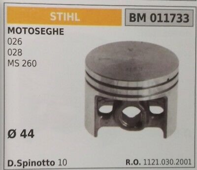 11210302001 PISTONE COMPLETO DI SEGMENTI MOTOSEGA STIHL 026 028 MS260 Ø44