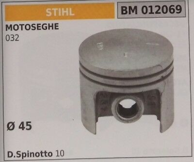 PISTONE COMPLETO DI SEGMENTI E SPIN MOTOSEGA STIHL 032 Ø45