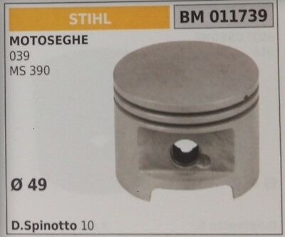 PISTONE COMPLETO DI SEGMENTI E SPINOTTO MOTOSEGA STIHL 039 MS390 Ø49