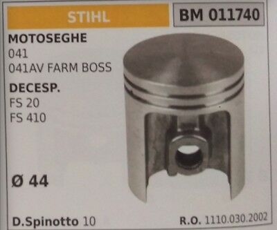 11100302002 PISTONE COMPLETO DI SEGMENTI DECESPUGLIATORE STIHL FS 20 410 Ø44