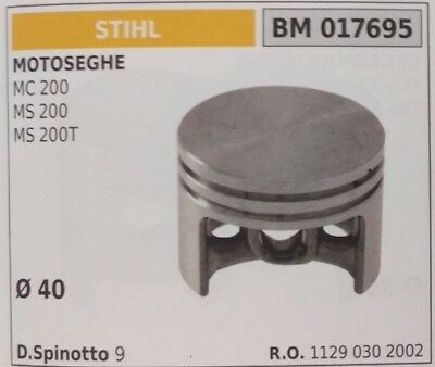 11290302002 PISTONE COMPLETO DI SEGMENTI MOTOSEGA STIHL MC200 MS200 MS200T Ø40