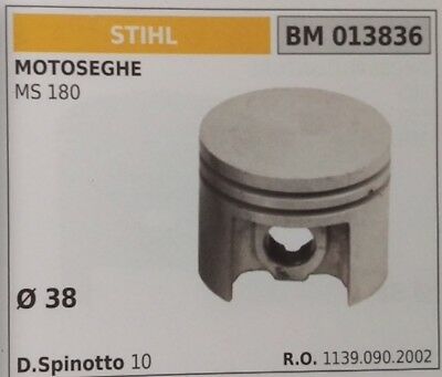 11390902002 PISTONE COMPLETO DI SEGMENTI MOTOSEGA STIHL MS 180 Ø38