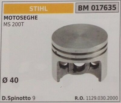 11290302000 PISTONE COMPLETO DI SEGMENTI MOTOSEGA STIHL MS 200T Ø40