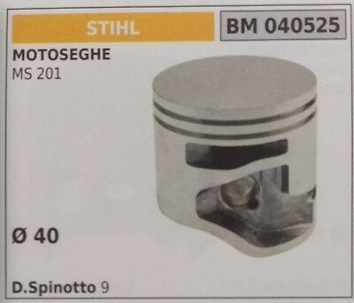 PISTONE COMPLETO DI SEGMENTI E SPIN MOTOSEGA STIHL MS 201 Ø40