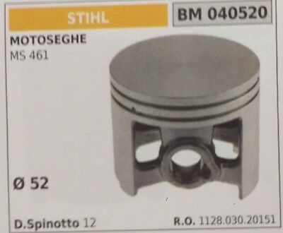 112803020151 PISTONE COMPLETO DI SEGMENTI E SPIN MOTOSEGA STIHL MS 461 Ø52