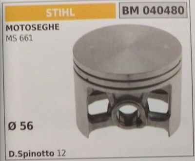 PISTONE COMPLETO DI SEGMENTI E SPIN MOTOSEGA STIHL MS 661 Ø56