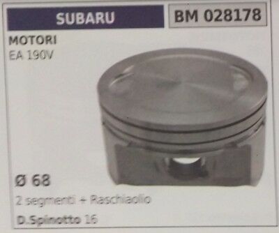 PISTONE COMPLETO SI SEGMENTI E SPIN MOTORE SUBAR EA 190V 4T Ø68