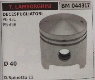 PISTONE COMPLETO DI SEGMENTI DECESPUGLIATORE TONINO LAMBORGHINI PB 43L 43B Ø40