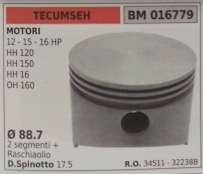 34511 32238B PISTONE MOTORE TECUMSEH 12 15 16 HP (HH 120 150 15 OH 160) Ø88.7