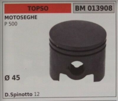 PISTONE COMPLETO DI SEGMENTI E SPIN MOTOSEGA TOPSO P500 Ø45