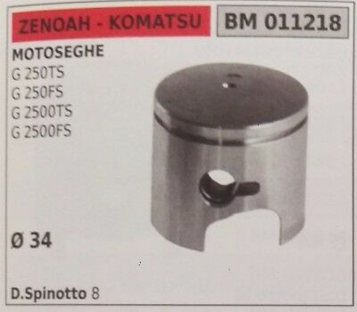 PISTONE COMPLETO DI SEGMENTI E SPIN MOTOSEGA ZENOAH KOMATSU G250TS G250FS Ø34