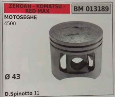 PISTONE COMPLETO DI SEGMENTI E SPIN MOTOSEGA ZENOAH KOMATSU RED MAX 4500 Ø43