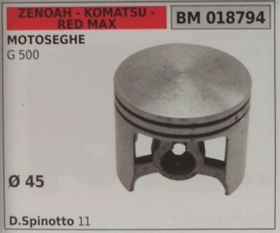 PISTONE COMPLETO DI SEGMENTI E SPIN MOTOSEGA ZENOAH KOMATSU RED MAX G 500 Ø45