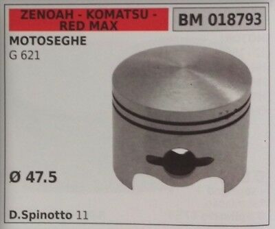 PISTONE COMPLETO DI SEGMENTI E SPIN MOTOSEGA ZENOAH KOMATSU RED MAX G 621 Ø47.5