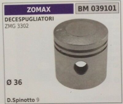 PISTONE COMPLETO DI SEGMENTI E SPIN DECESPUGLIATORE ZOMAX AMG 3302 Ø36
