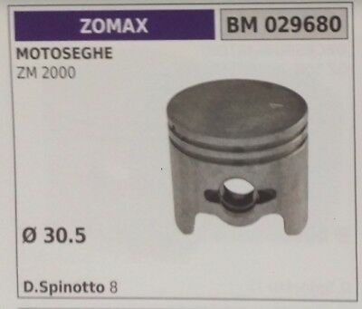 PISTONE COMPLETO DI SEGMENTI E SPIN MOTOSEGA ZOMAX ZM 2000 Ø30.5