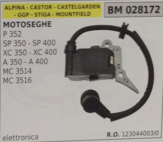 123044003 BOBINA MOTOSEGA STIGA GGP MOUNTFIELD ALPINA CASTOR A400 MC3514 MC3516
