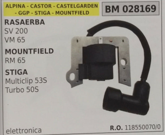 118550070 BOBINA RASAERBA ALPINA CASTOR CASPELGARDEN GGP SV 2000 VM65