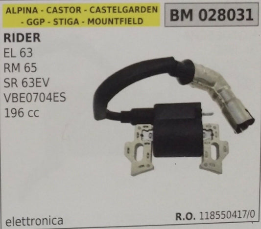 11855041 BOBINA TRATTORINO RASAERBA RIDER GGP CASTOR MOUNTFIELD 196cc