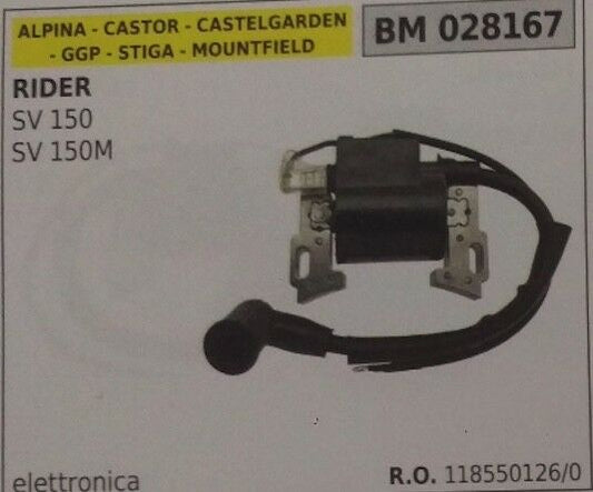 118550126 BOBINA TRATTORINO ALPINA CASTOR CASTELGARDEN GGP SV150 SV150M