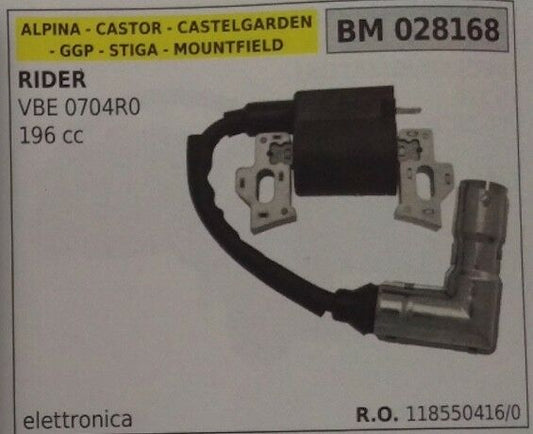 118550416 BOBINA TRATTORINO RASAERBA STIGA GGP CASTELGARDEN RIDER VBE 0704R0