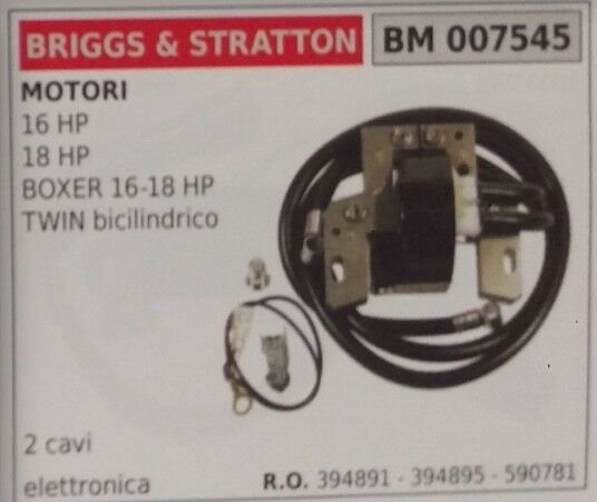 394891 590781 BOBINA MOTORE BRIGGS & STRATTON BOXER 16HP 18HP TWIN BICILINDRICO