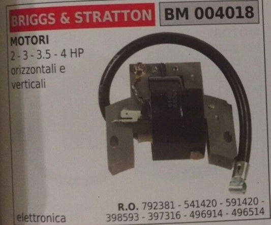 792381 541420 591420 398593 BOBINA MOTORE BRIGGS & STRATTON 2HP 3HP 3.5HP 4HP
