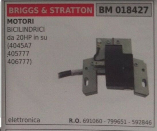 691060 799651 592846 BOBINA ELETTRONI MOTORE BRIGGS & STRATTON DA 20HP IN SU
