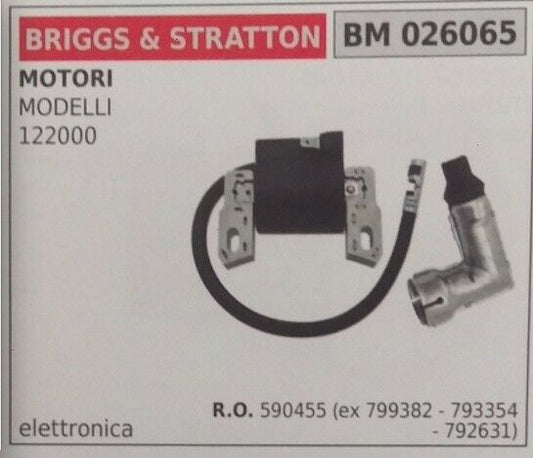 590455 799382 793354 792631 BOBINA ELETTRONICA MOTORE BRIGGS & STRATTON 122000