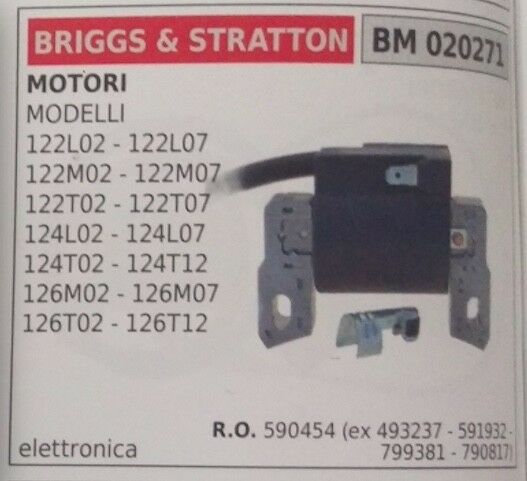 590454 BOBINA ELETTRONICA MOTORE BRIGGS & STRATTON 122T02-122T07 124L01-124L07