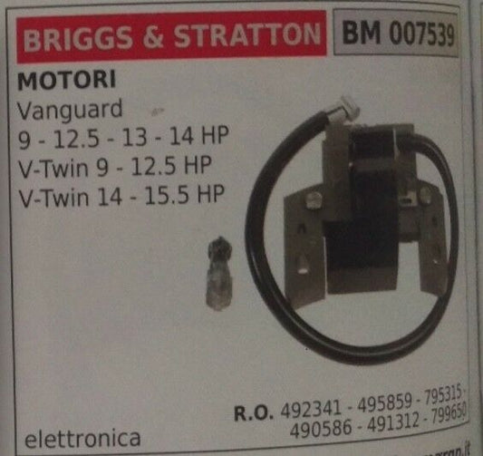591459 ex 492341 BOBINA ELETTRONICA MOTORE BRIGGS & STRATTON VANGUARD 9 12.5 13 14 HP
