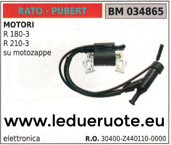30400Z4401100000 BOBINA ELETTRONICA MOTOZAPPA MOTORE RATO PUBERT R 180-3 210-3