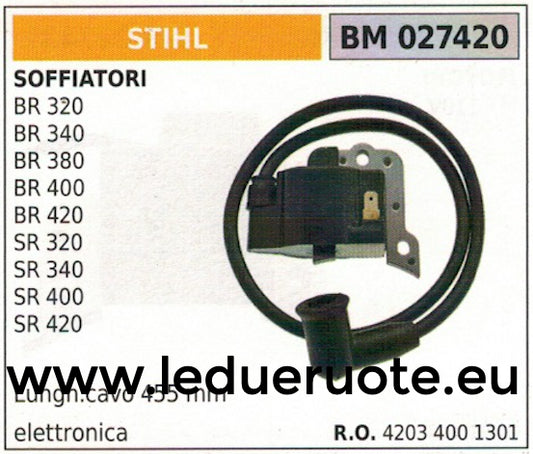 42034001301 BOBINA ELETTRONICA centralin SOFFIATORE STIHL BR 320 340 380 400 420