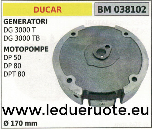 VOLANO MAGNETICO magnete MOTOGENERATORE GRUPPO ELETTROGENO DUCAR DG 3000T Ø170