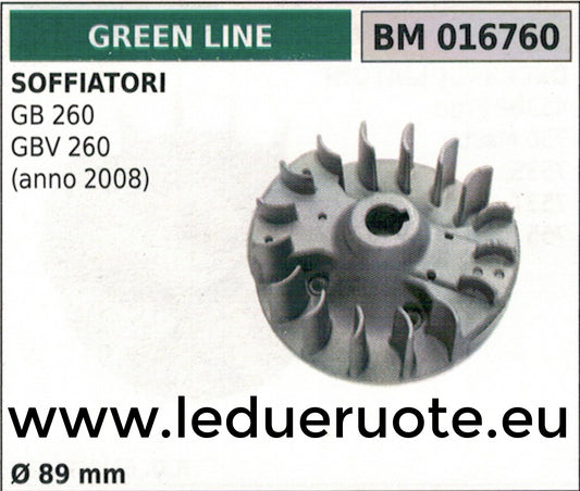 VOLANO MAGNETICO magnete ventola SOFFIATORE GREEN LINE GB GBV 260 2008 Ø89mm