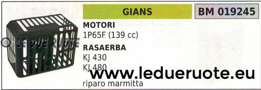 PROTEZIONE SCARICO MARMITTA RASAERBA GIANS KJ 430 480 MOTORE 1P65F 139cc