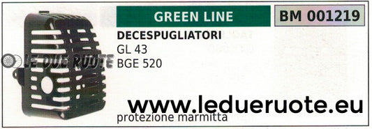 PROTEZIONE MARMITTA SILENZIATORE DECESPUGLIATORE GREENLINE GREENCUT GL43 BGE 520