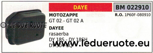 1P60F-080910 SILENZIATORE MARMITTA SCARICO MOTOZAPPA MOTORE DAYE GT 02 02A