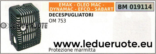 PROTEZIONE MARMITTA PLASTICA SCARICO DECESPUGLIATORE OLEOMAC OM 753