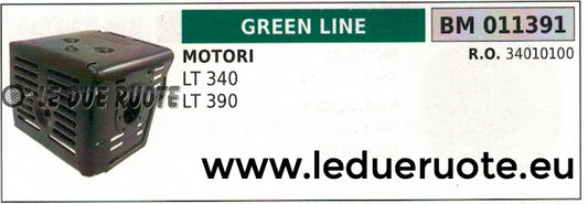 34010100 SCARICO MARMITTA SILENZIATORE MOTORE GREENLINE GREENCUT LT 340 390