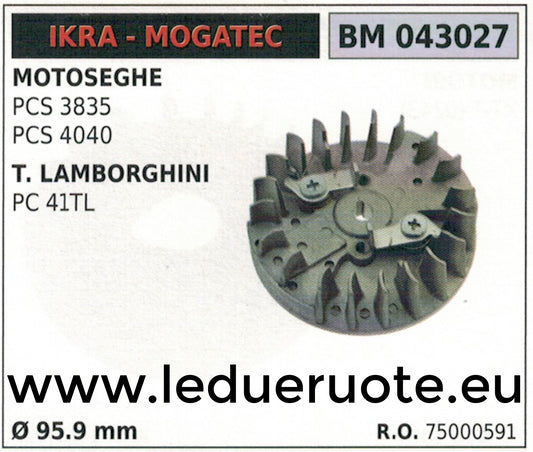 75000591 VOLANO MAGNETICO magnete ventola MOTOSEGA IKRA MOGATEC PCS 3835 Ø95.9