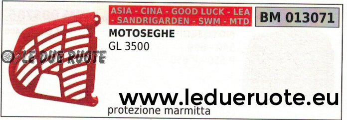 PROTEZIONE MARMITTA SCARICO MOTOSEGA CINESE SANDRIGARDEN CINA ASIA SWM GL 3500