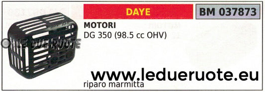 PROTEZIONE RIPARO SILENZIATORE MARMITTA SCARICO MOTORE DAYE DG 350 98.5cc OHV