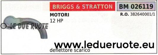382640001 DEFLETTORE SILENZIATORE MARMITTA SCARICO MOTORE BRIGGS & STRATTON 12HP