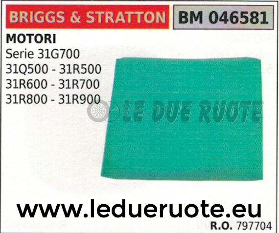 797704 SPUGNA FILTRO ARIA BRIGGS & STRATTON SERIE 31R700 31R800 31R900