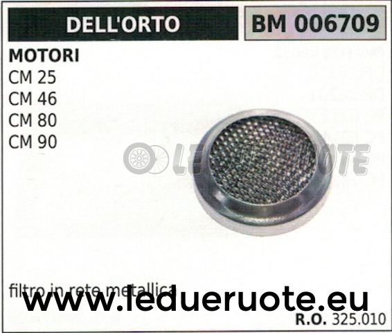 325010 FILTRO ARIA IN RETE METALLICA MOTORE DELL'ORTO CM 25 46 80 90